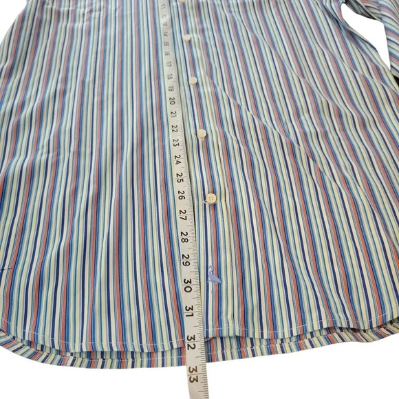 Tailorbyrd Men's Large Striped Button Long Sleeve w/ Contrasting Cuffs - Picture 9 of 11